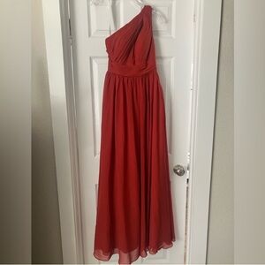 AZAZIE Rust color bridesmaid dress
